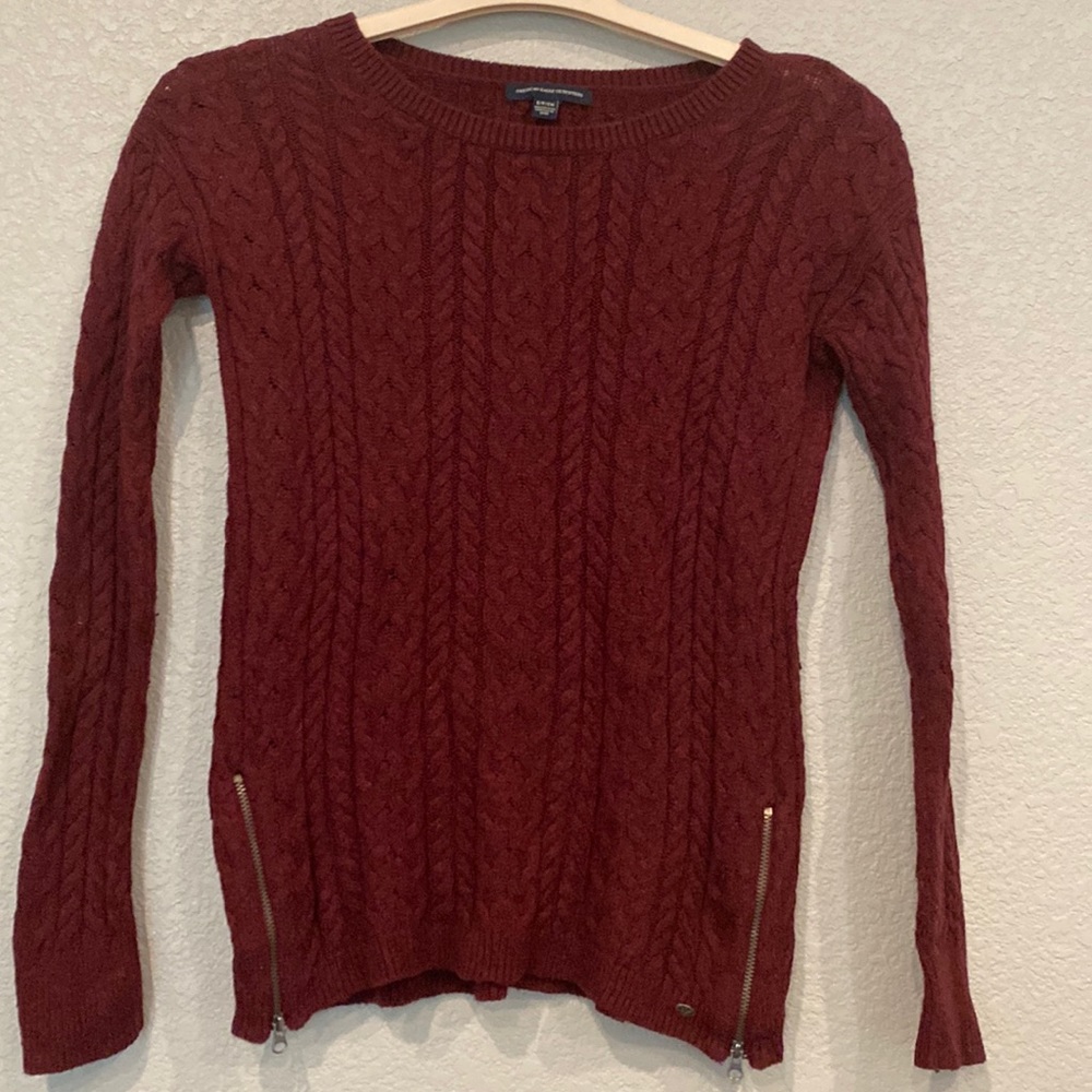 American Eagle Outfitters burgundy sweater size small